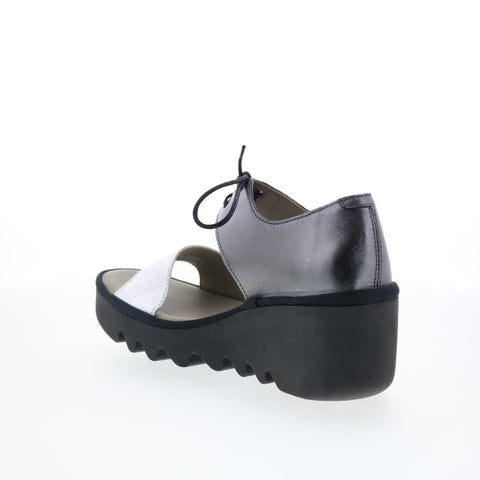 Fly London Bilu BILU465FLY-004 Womens Silver Wedges Sandals Shoes