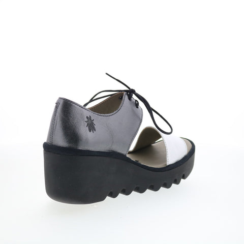Fly London Bilu BILU465FLY-004 Womens Silver Wedges Sandals Shoes