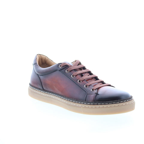 Di Bianco Binetto Calf Mens Burgundy Leather Sneakers Lifestyle Shoes