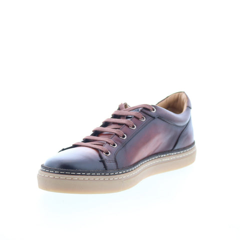 Di Bianco Binetto Calf Mens Burgundy Leather Sneakers Lifestyle Shoes