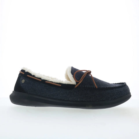 Spenco Birch Slipper SP2008BLK Mens Black Wide Moccasin Slippers Shoes