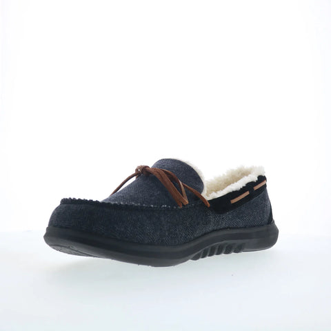Spenco Birch Slipper SP2008BLK Mens Black Wide Moccasin Slippers Shoes