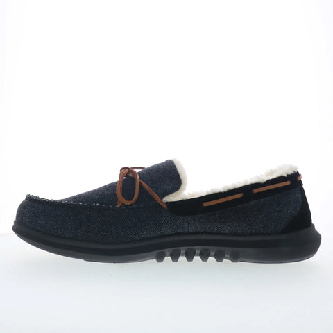Spenco Birch Slipper SP2008BLK Mens Black Wide Moccasin Slippers Shoes