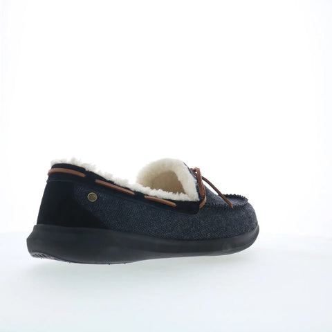 Spenco Birch Slipper SP2008BLK Mens Black Wide Moccasin Slippers Shoes