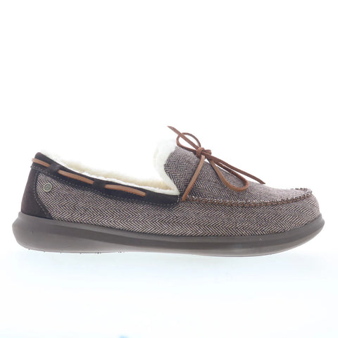 Spenco Birch Slipper SP2008BRN Mens Brown Wide Moccasin Slippers Shoes