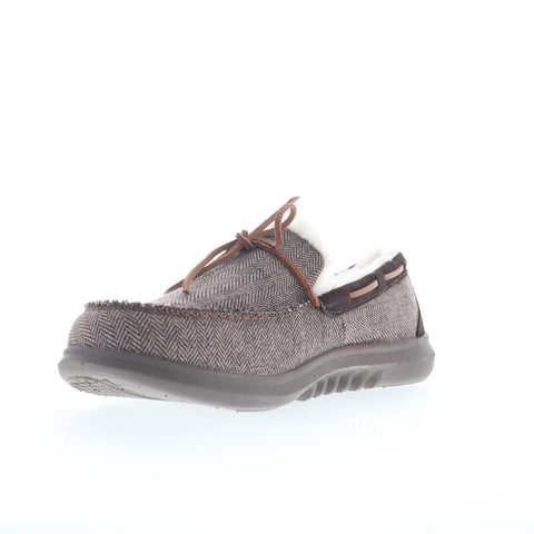 Spenco Birch Slipper SP2008BRN Mens Brown Wide Moccasin Slippers Shoes