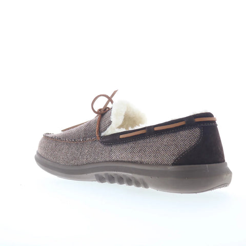 Spenco Birch Slipper SP2008BRN Mens Brown Wide Moccasin Slippers Shoes