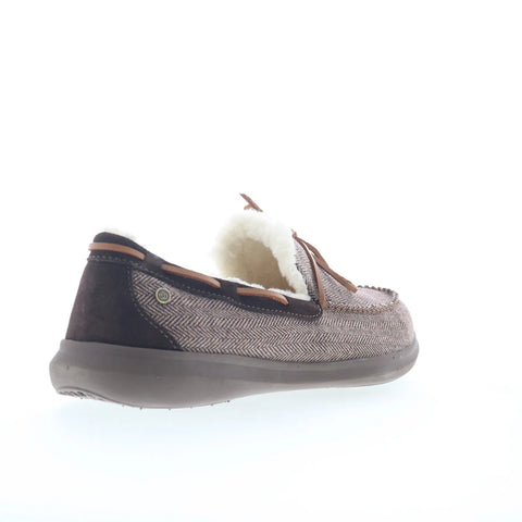 Spenco Birch Slipper SP2008BRN Mens Brown Wide Moccasin Slippers Shoes
