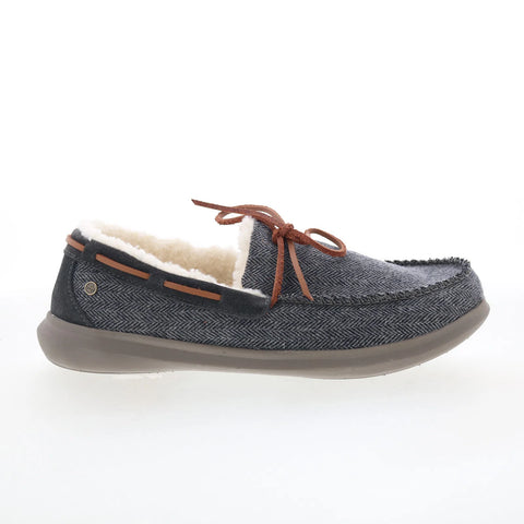 Spenco Birch Slipper SP2008GRH Mens Gray Canvas Moccasin Slippers Shoes