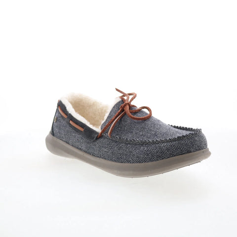 Spenco Birch Slipper SP2008GRH Mens Gray Canvas Moccasin Slippers Shoes
