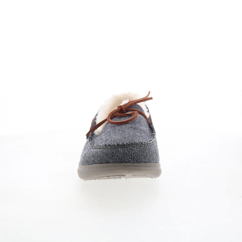 Spenco Birch Slipper SP2008GRH Mens Gray Canvas Moccasin Slippers Shoes