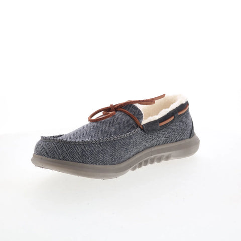 Spenco Birch Slipper SP2008GRH Mens Gray Canvas Moccasin Slippers Shoes