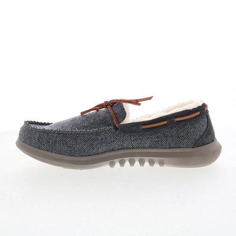 Spenco Birch Slipper SP2008GRH Mens Gray Canvas Moccasin Slippers Shoes