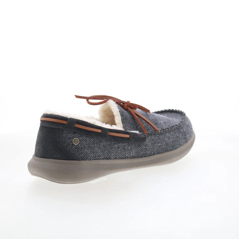Spenco Birch Slipper SP2008GRH Mens Gray Canvas Moccasin Slippers Shoes