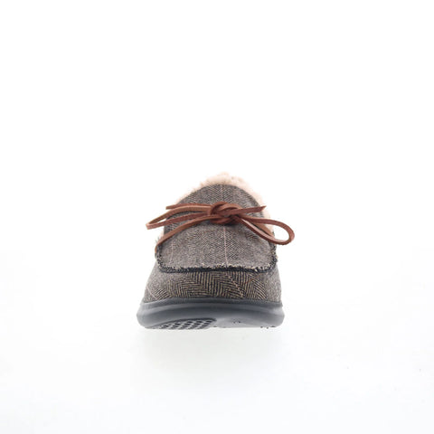 Spenco Birch Tweed SP2010BTA Mens Black Wide Moccasin Slippers Shoes