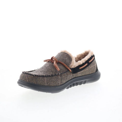 Spenco Birch Tweed SP2010BTA Mens Black Wide Moccasin Slippers Shoes