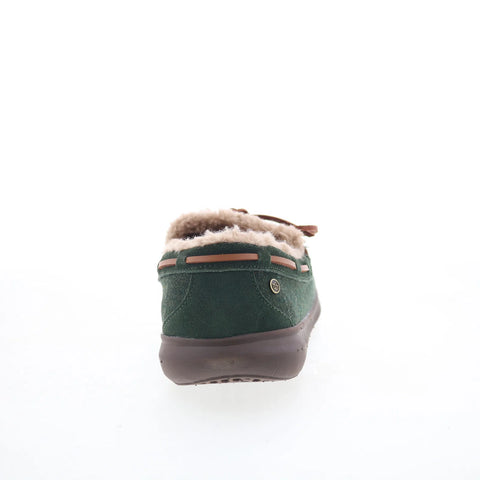 Spenco Birch Tweed SP2010MOS Mens Green Canvas Wide Moccasin Slippers Shoes