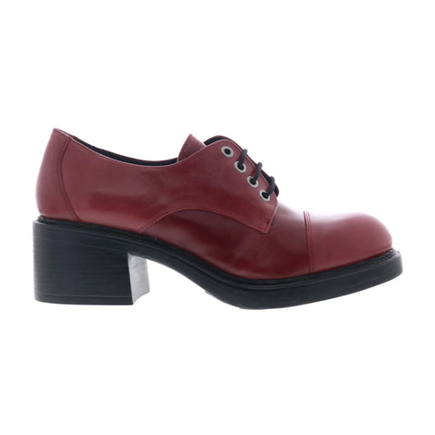 Miz Mooz Bleeker Womens Red Leather Lace Up Oxfords & Lace Ups Casual Shoes