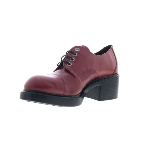 Miz Mooz Bleeker Womens Red Leather Lace Up Oxfords & Lace Ups Casual Shoes