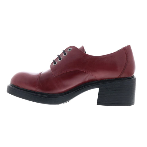 Miz Mooz Bleeker Womens Red Leather Lace Up Oxfords & Lace Ups Casual Shoes