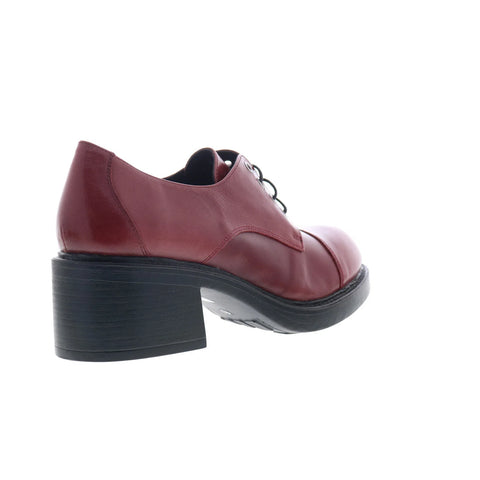 Miz Mooz Bleeker Womens Red Leather Lace Up Oxfords & Lace Ups Casual Shoes