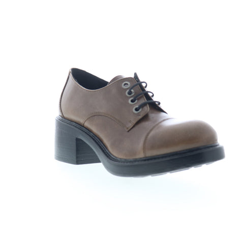 Miz Mooz Bleeker Womens Brown Leather Oxfords & Lace Ups Casual Shoes