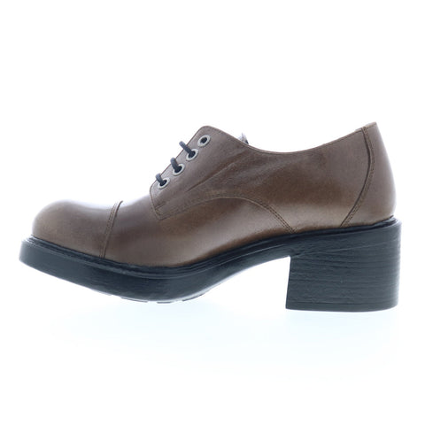 Miz Mooz Bleeker Womens Brown Leather Oxfords & Lace Ups Casual Shoes