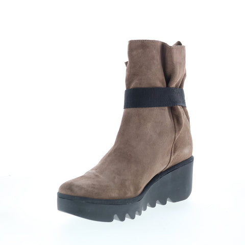 Fly London Blit BLIT453FLY-004 Womens Gray Suede Strap Casual Dress Boots