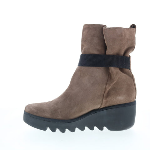 Fly London Blit BLIT453FLY-004 Womens Gray Suede Strap Casual Dress Boots