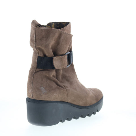 Fly London Blit BLIT453FLY-004 Womens Gray Suede Strap Casual Dress Boots