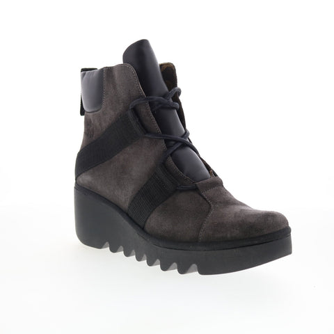 Fly London Blom BLOM460FLY-003 Womens Gray Leather Casual Dress Boots