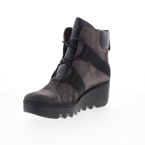 Fly London Blom BLOM460FLY-003 Womens Gray Leather Casual Dress Boots