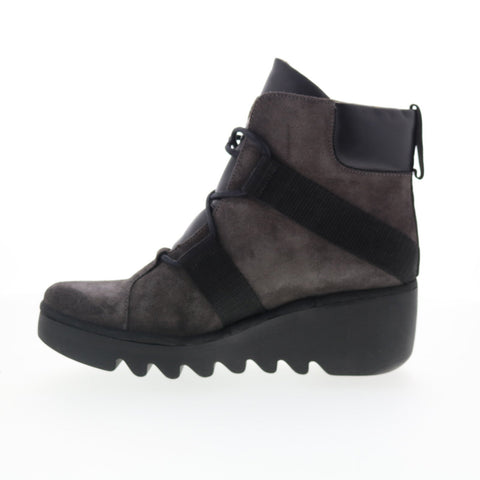 Fly London Blom BLOM460FLY-003 Womens Gray Leather Casual Dress Boots