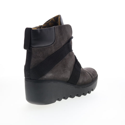 Fly London Blom BLOM460FLY-003 Womens Gray Leather Casual Dress Boots
