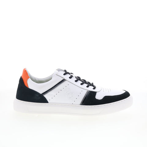 Robert Graham Bluto Mens White Leather Lace Up Lifestyle Sneakers Shoes