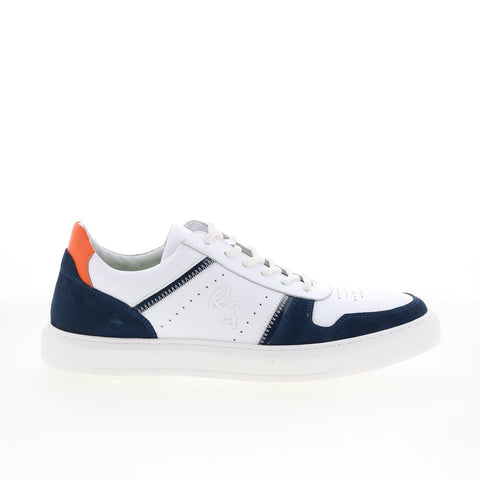 Robert Graham Bluto Mens White Leather Lace Up Lifestyle Sneakers Shoes