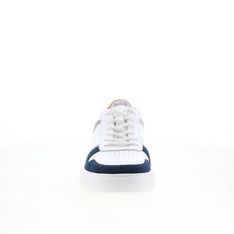 Robert Graham Bluto Mens White Leather Lace Up Lifestyle Sneakers Shoes