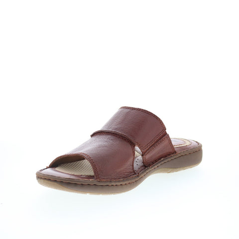 Born Flores BM0007025 Mens Brown Leather Slip On Slides Sandals Shoes