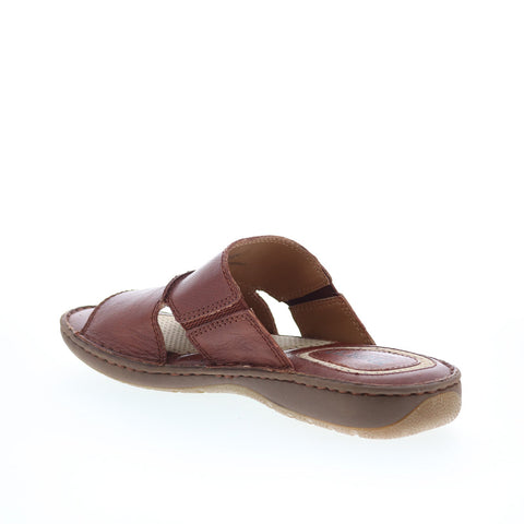 Born Flores BM0007025 Mens Brown Leather Slip On Slides Sandals Shoes