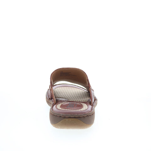 Born Flores BM0007025 Mens Brown Leather Slip On Slides Sandals Shoes