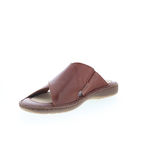 Born Maso BM0011125 Mens Brown Leather Slip On Slides Sandals Shoes