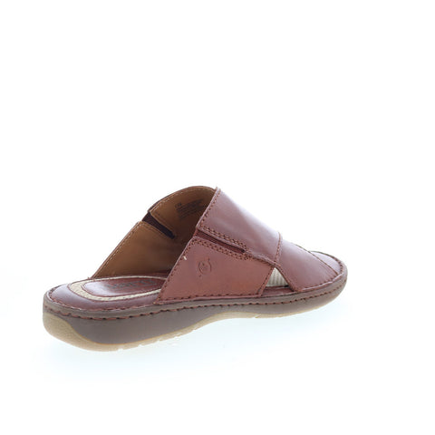 Born Maso BM0011125 Mens Brown Leather Slip On Slides Sandals Shoes