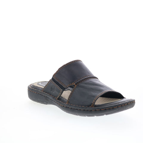 Born Brock BM0013006 Mens Brown Leather Slip On Slides Sandals Shoes
