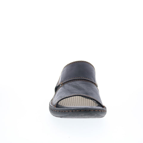 Born Brock BM0013006 Mens Brown Leather Slip On Slides Sandals Shoes