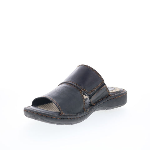 Born Brock BM0013006 Mens Brown Leather Slip On Slides Sandals Shoes