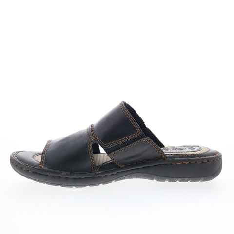 Born Brock BM0013006 Mens Brown Leather Slip On Slides Sandals Shoes