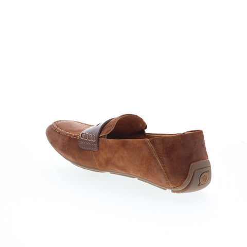 Born Marcel Penny BM0018680 Mens Brown Suede Loafers & Slip Ons Penny Shoes