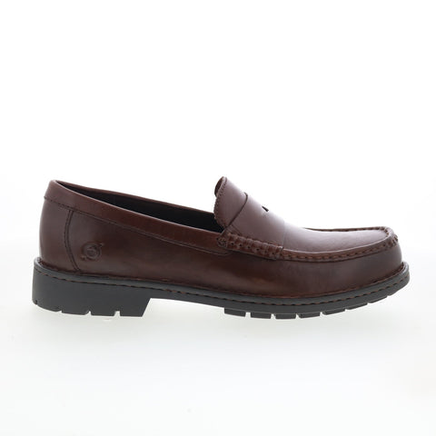 Born Langley BM0018706 Mens Brown Leather Loafers & Slip Ons Penny Shoes