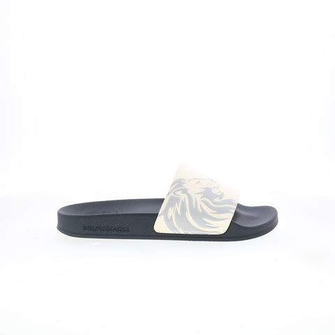 Bruno Magli Messe BM1MESG6P Mens White Synthetic Slip On Slides Sandals Shoes