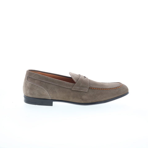 Bruno Magli Silas BM3SILL4 Mens Gray Suede Loafers & Slip Ons Penny Shoes